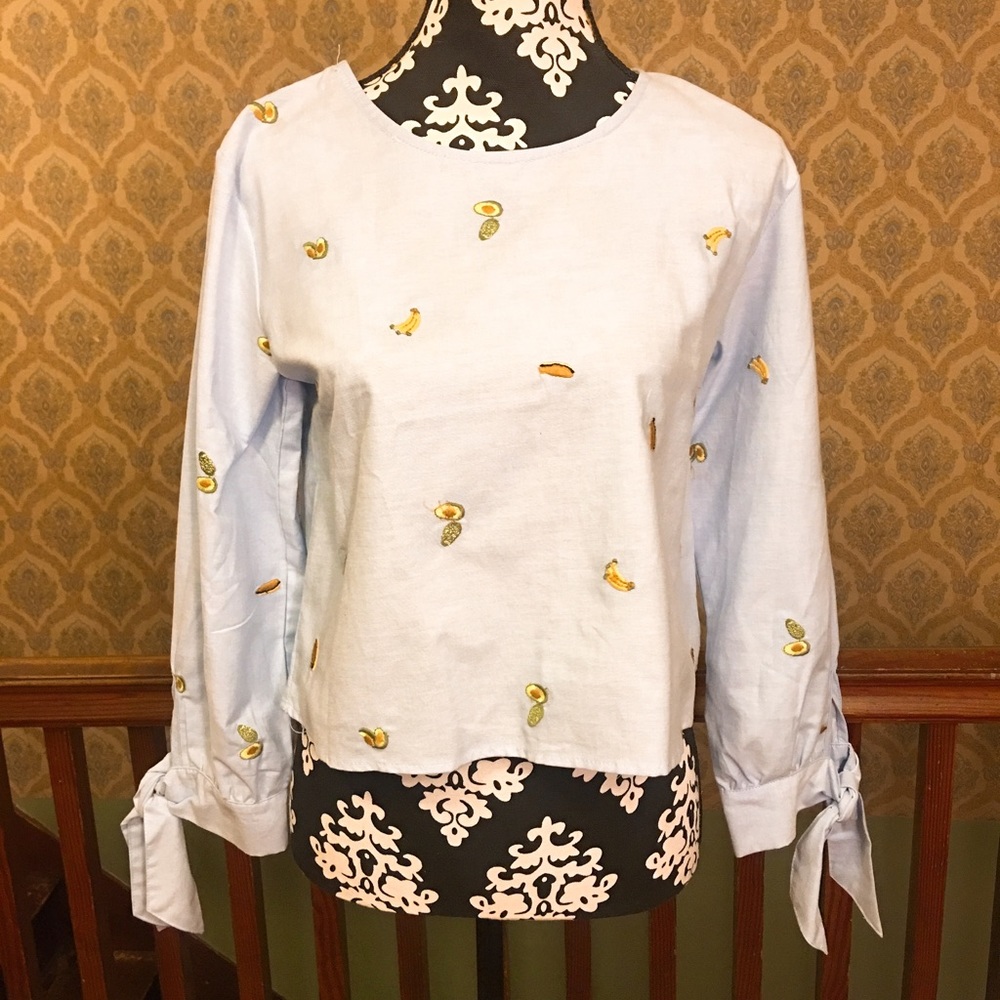 NWT Avocado and banana open back top